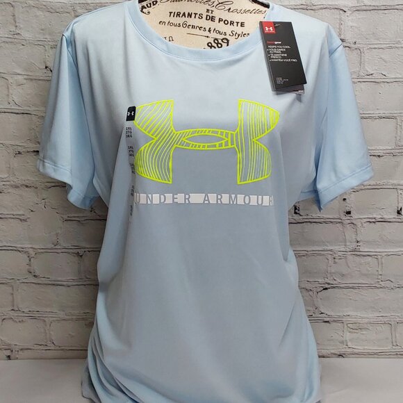 UNDER ARMOUR 'HEATGEAR' LOOSE FIT REFLECTIVE BACK GRAPHIC TEE - Picture 7 of 16
